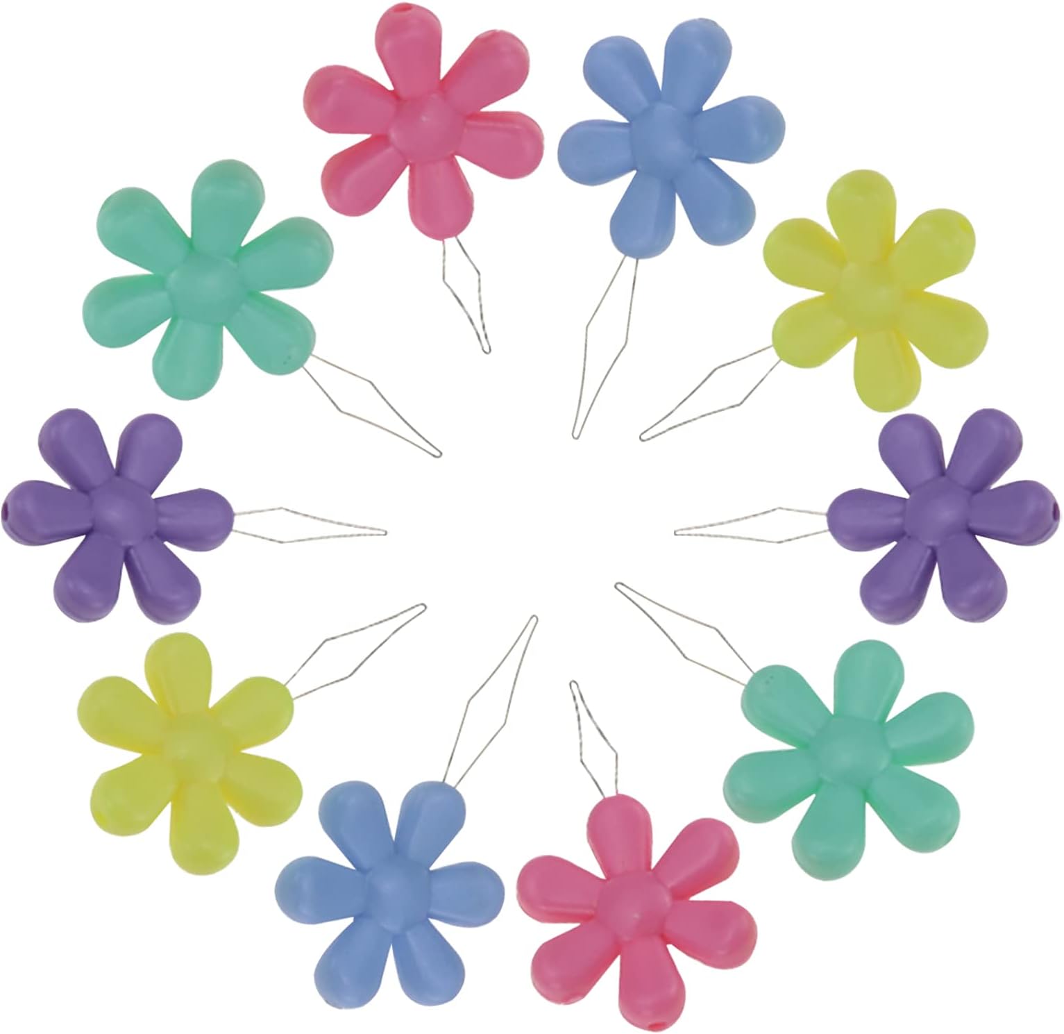 Needle Threader Set, 10 Pieces Flower Threader, Flower Threader, Colorful Needle Threader Kit Used for Hand Sewing Cross Stitch Repair Clothing,Assorted Colors Designed,for Mending Clothes