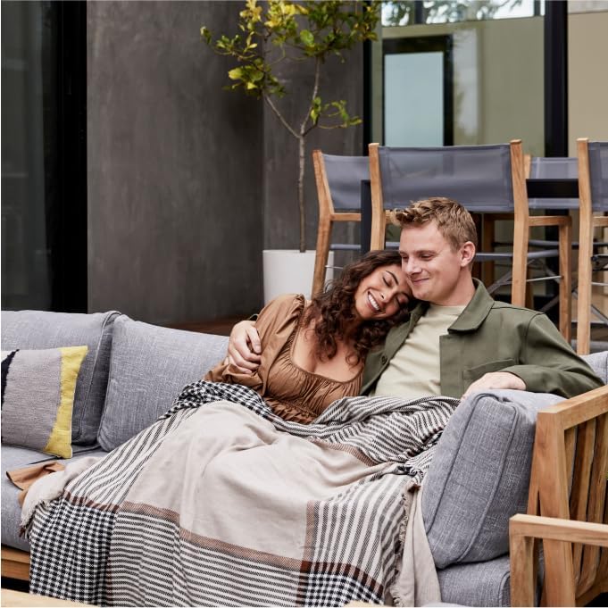 Outer Insect-Repellent Throw Blanket with Bug Shield Technology,Lightweight Outdoor Blanket for Backyard,Camping,Picnic and Beach,Striped Plaid,50”W x 60” - Image 3