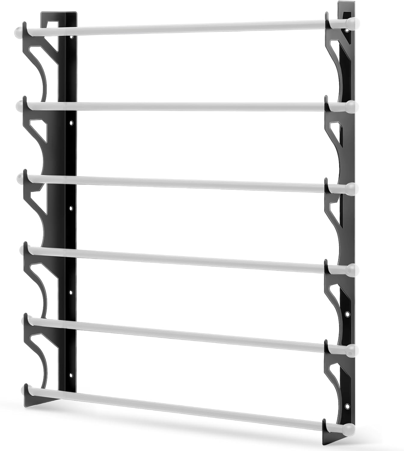 6 Roll Vinyl Roll Holder Adjustable Metal Vinyl Rack Wall Mount for Car Wrap Material Transfer Paper Tape Wallpaper Window Film Garage Workshop, Bracket Only