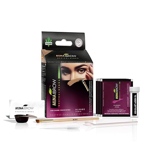 MINA iBrow - Kit de tinte profesional para el cabello con henna con paquete combinado de pinceles, cubre el cabello gris, dura hasta 6 semanas, sin