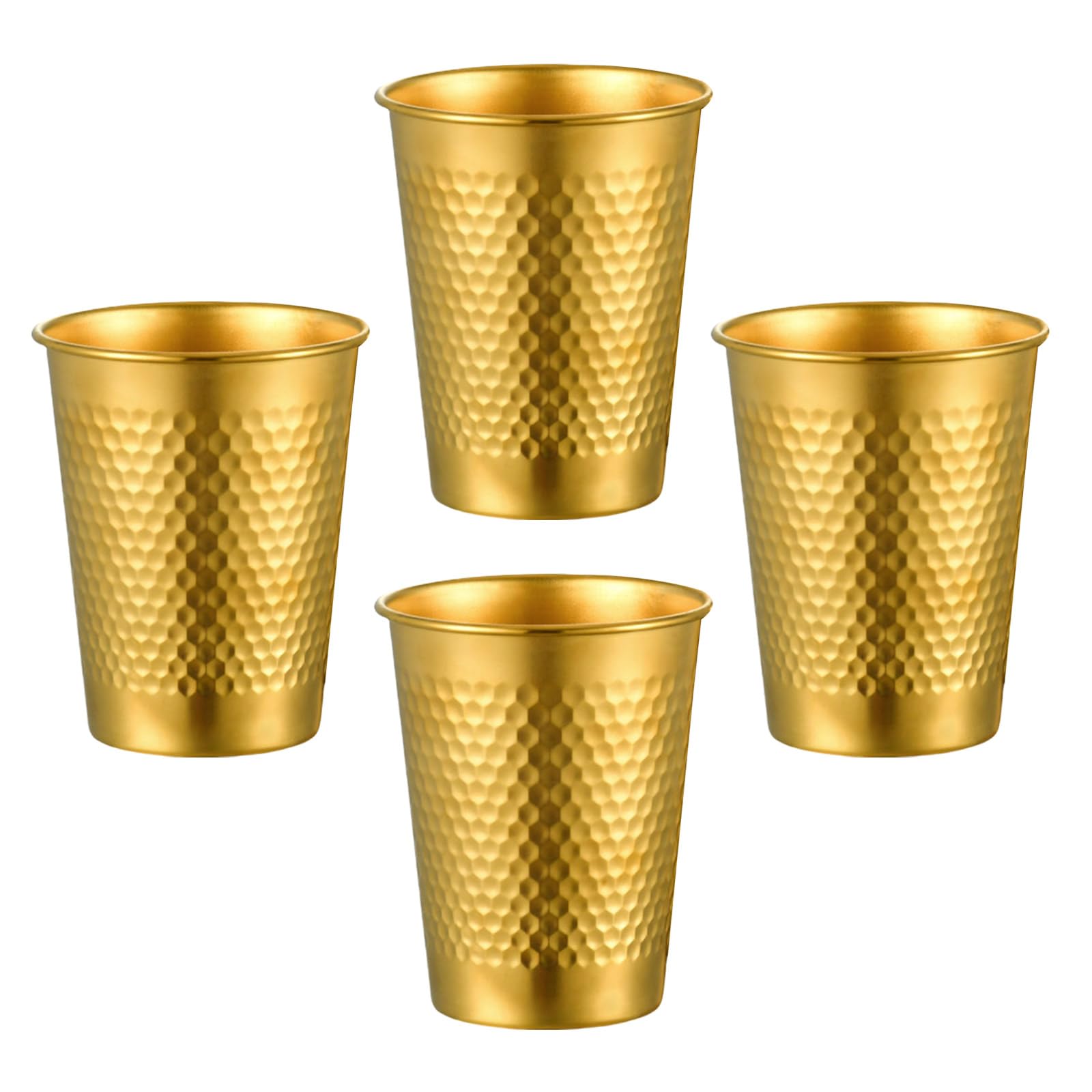 MICFENY 4 Pack Stainless Steel Cups Stackable Coffee Tumblers Metal Drinking Glasses Milk Mug Drinkwares for Camping Travel