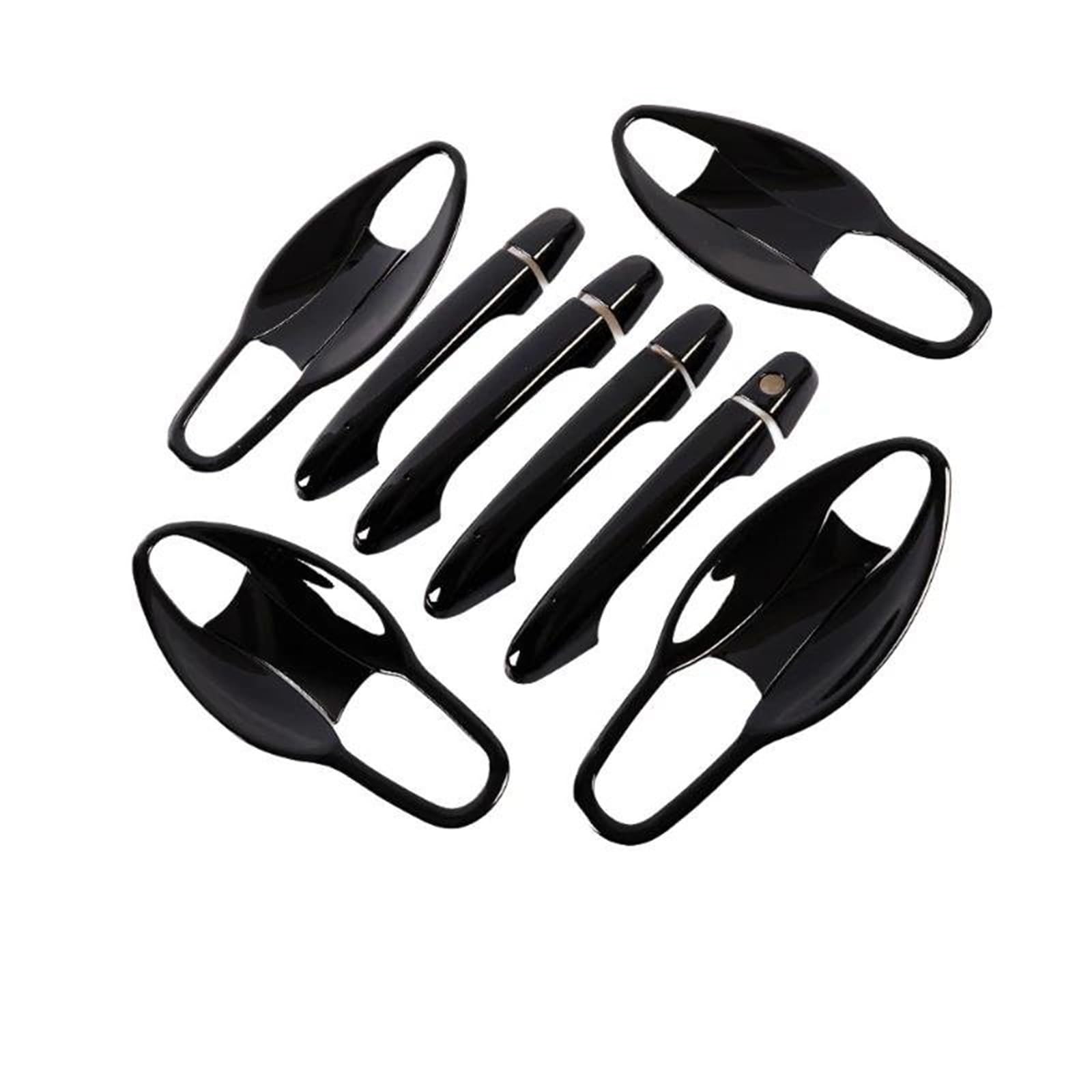 NMJLQW Exterior Decoration for CR-V 2012 2013 2014 2015 2016 Gloss Black Chrome Car Door Handle Covers Bowl Decor Trim Styling Accessories(Black Handle-Bowl 0)