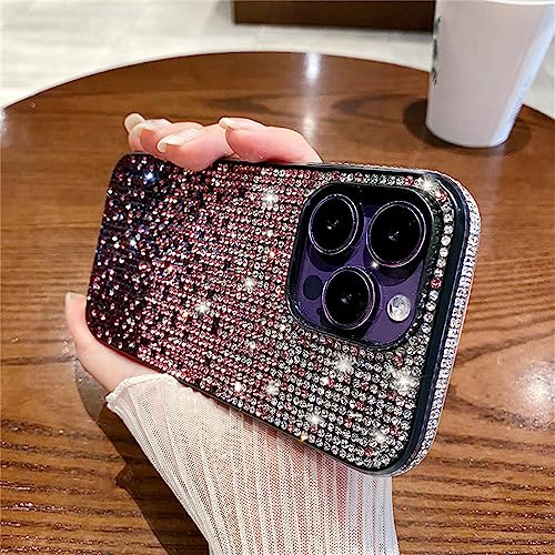 Coque strass luxe pour iPhone 14 Pro et protection antichoc élégante violette