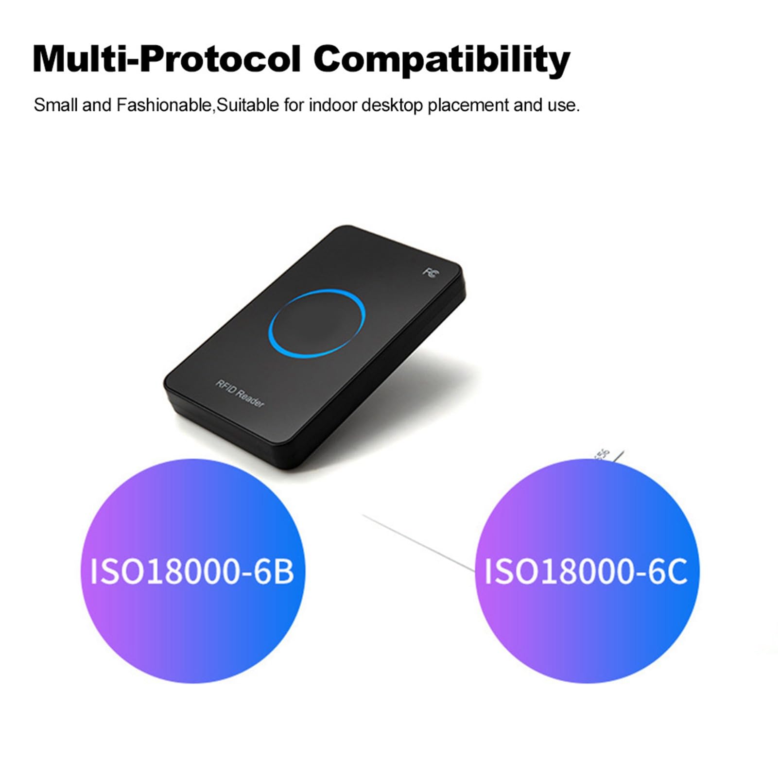 LICAEVEY Lector de Tarjetas USB Smart USB 915MHz RF UHF RFID Smart, Lector de Tarjetas de Identificación de Control de Acceso de Etiqueta Electrónica para Etiqueta ISO18000‑6C /