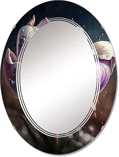 DesignQ Blooming Crocus I- Vanity Mirror, Bathroom Mirrors, Wall Mirrors for Living Room, Bedroom - Oval Mirror - Large 20'x30', 24'x36' DesignQ Blooming Crocus I- Vanity Mirror, Bathroom Mirrors, Wall Mirrors for Living Room, Bedroom - Oval Mirror - Large 20'x30', 24'x36'