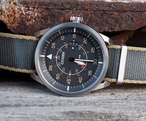 Image of 18mm Slate Grey /Tan Edges - BARTON Elite NATO Style Watch Strap - Stainless Steel Buckle - Seat Belt Nylon Watch Bands