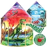 W&O Dinosaur Discovery Play Tent with Roar Button - Extraordinary Pop Up Tent for Boys & Girls - Perfect for Indoor & Outdoor Adventures