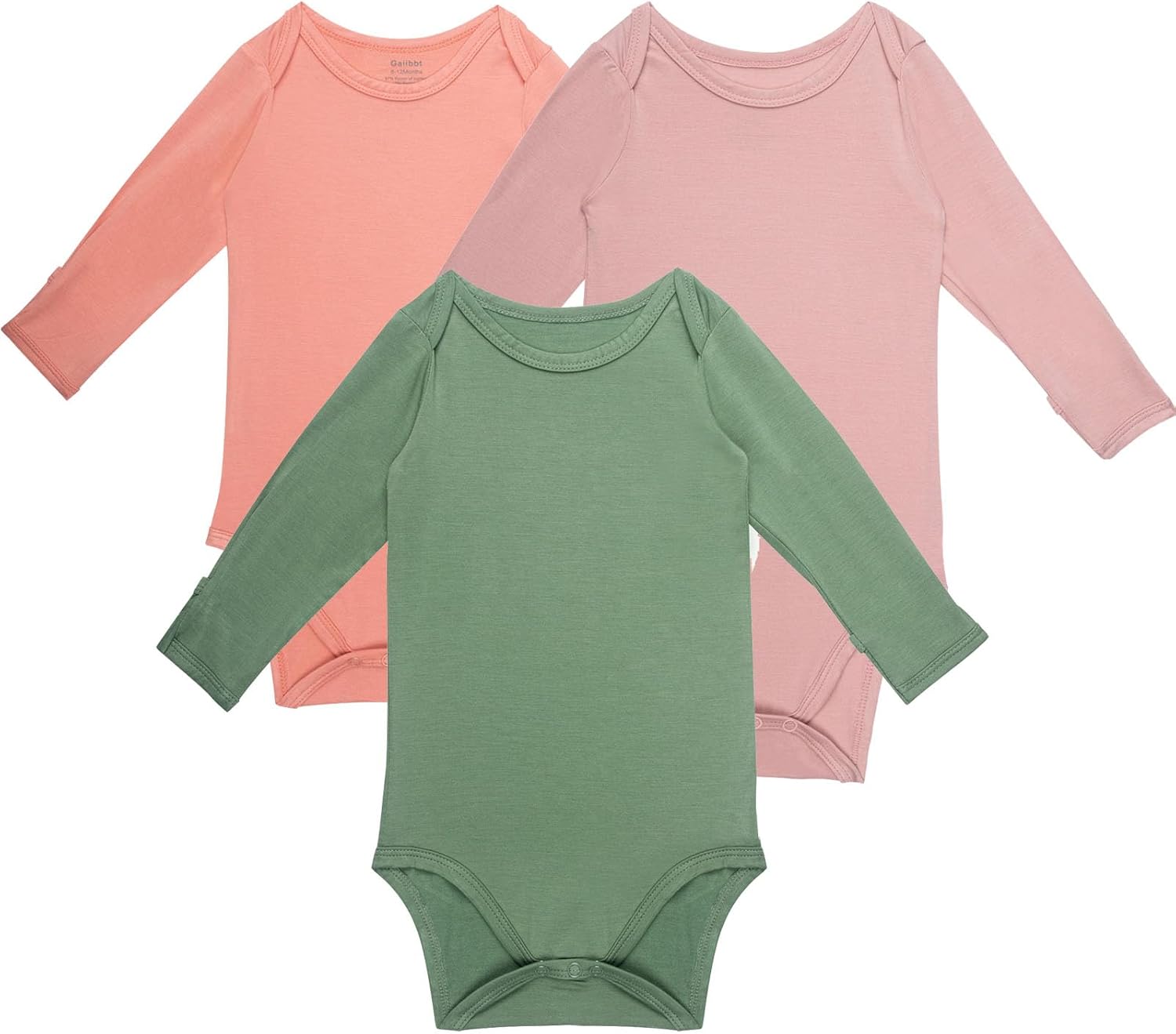 Baby Bodysuit For Girls Boys Long Sleeve Rompers With Mitten Cuffs