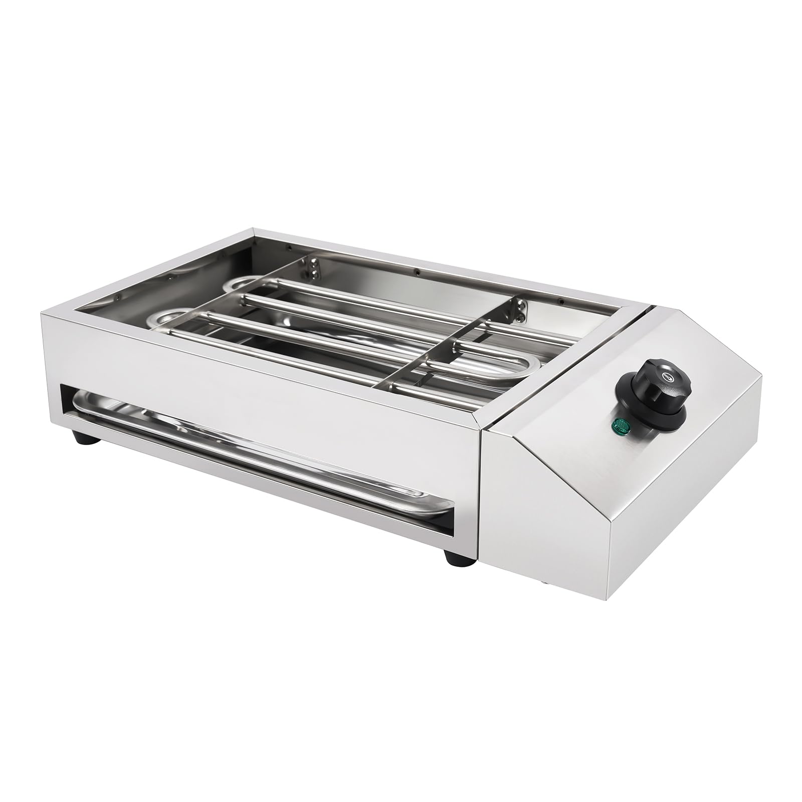 Indoor Barbecue Grill Smokeless Electric Indoor Grill, 110V 1800W Electric Commercial Yakitori Griddle, Portable Stainless Steel BBQ Grill w/Removable Grill Net, Temp Range 122~572°F