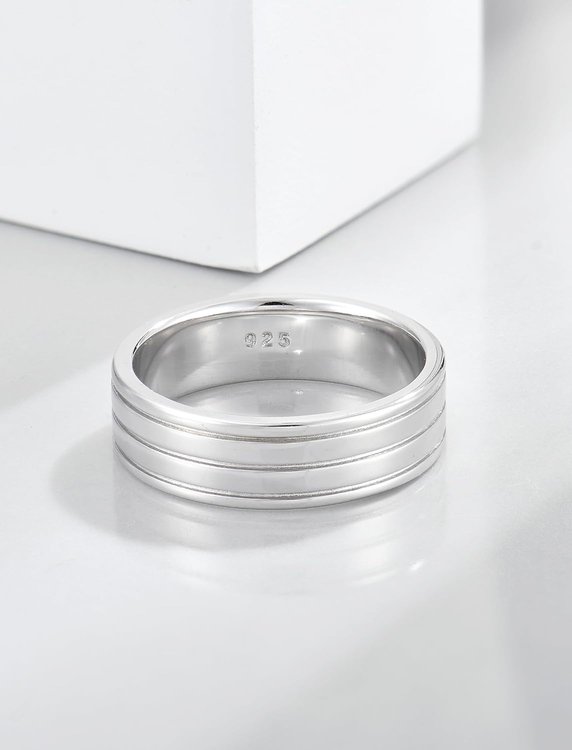 STARCHENIE 6mm Wedding Band Solid 925 Sterling Silver Ring for Men Comfort Fit Size 7-12 - Image 4