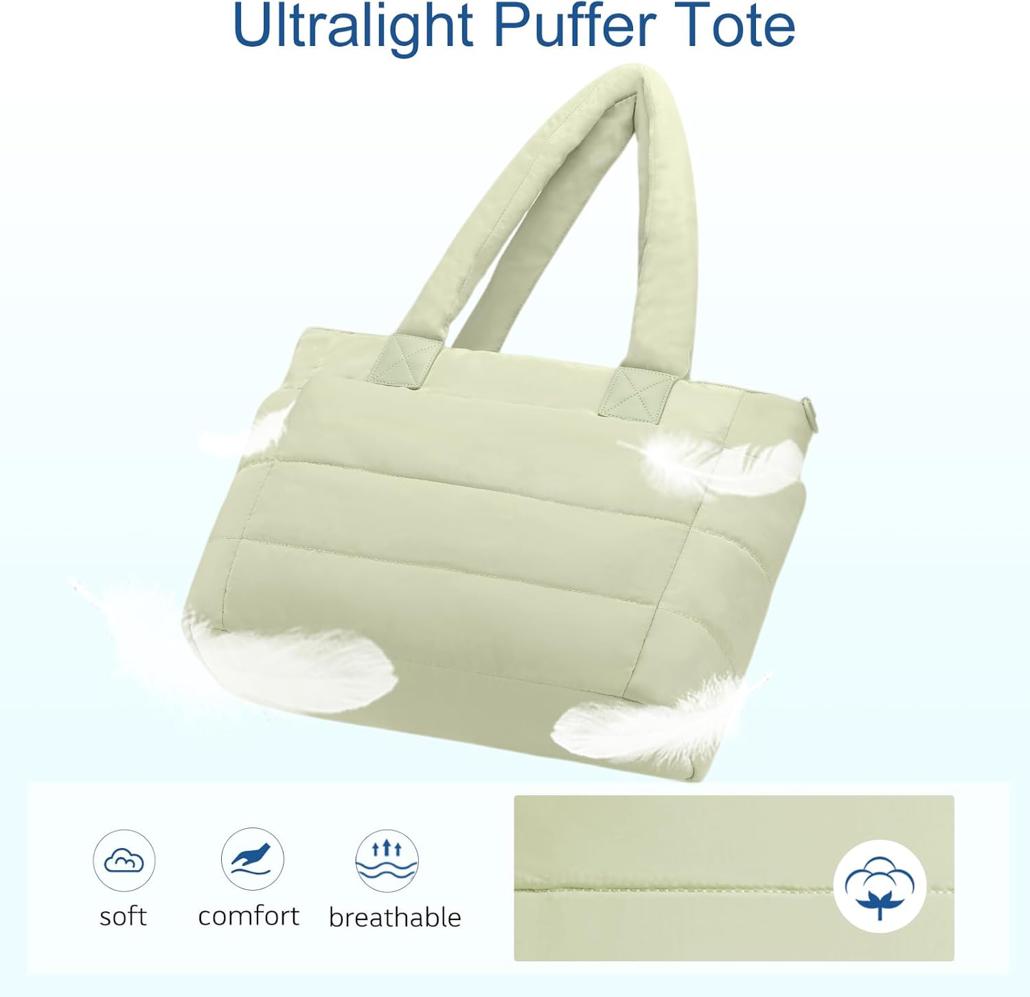 Tote Bag for Women Puffer Tote Bag Large Nurse Bags Shoulder Handbag with Zipper for Work Travel - Image 7