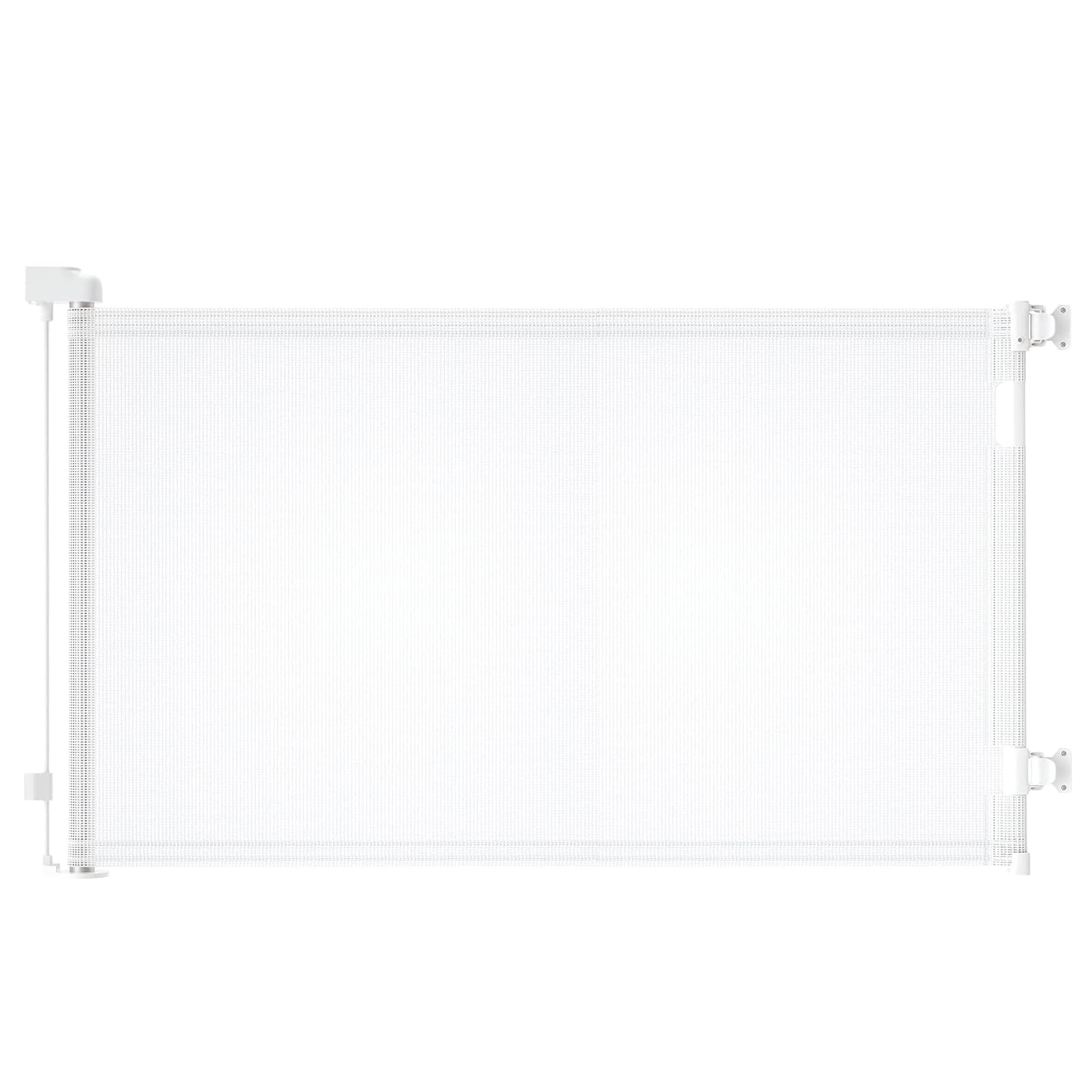 Cancelletto estensibile per scale, 0-150 cm Porta retrattile e cancelletto per bambini e animali domestici, barriera per bambini estensibile, adatto per Scale Interni Esterni Corrido (Bianco)