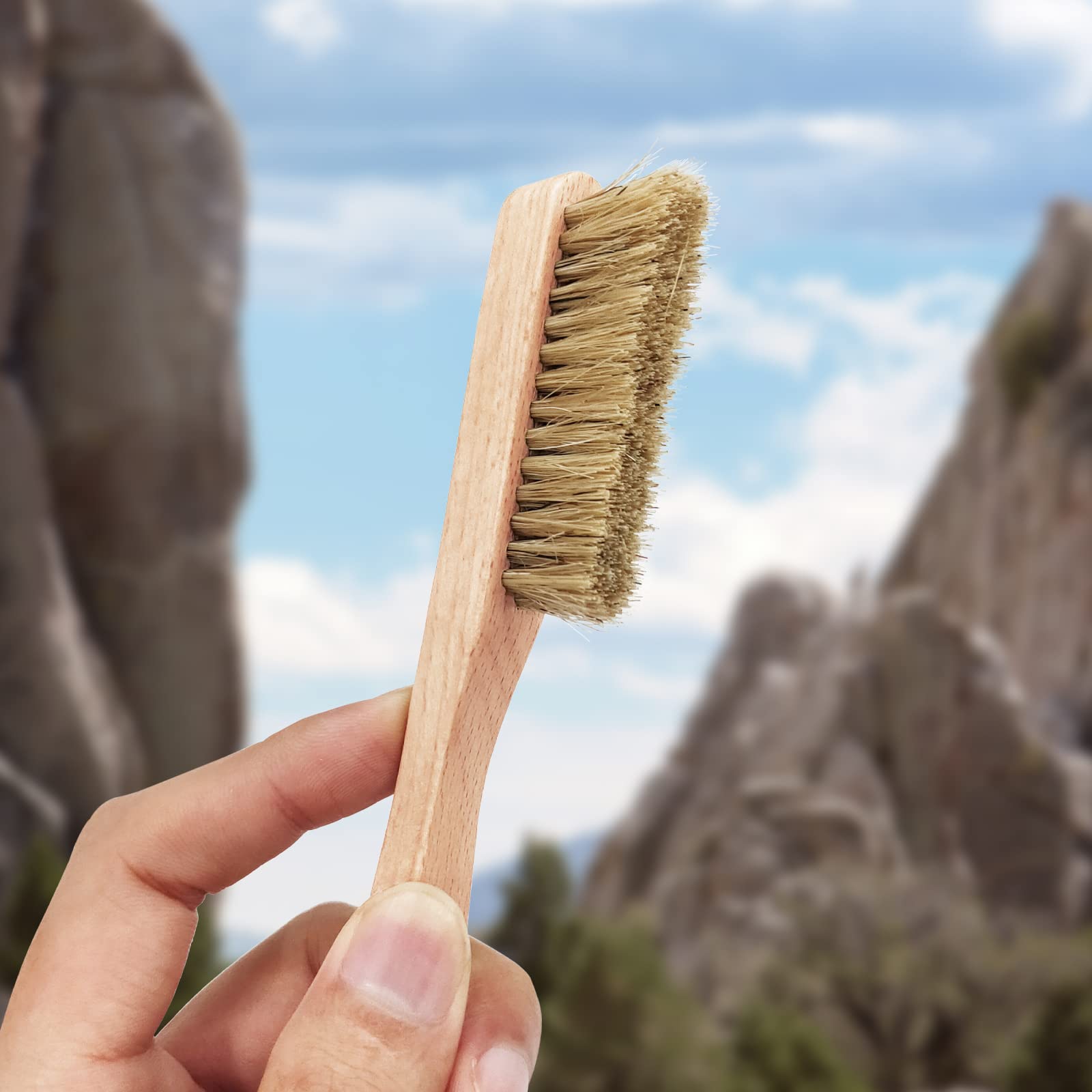 Rock Climbing Brush & Bouldering Brush with Thick Ultra Durable Boar's Hair Bristles and Ergonomic Handle for All Climbing Holds & Climbing Chalk Types Indoor or Outdoor (CJ-CB2028B(1 PCS)) - Image 3
