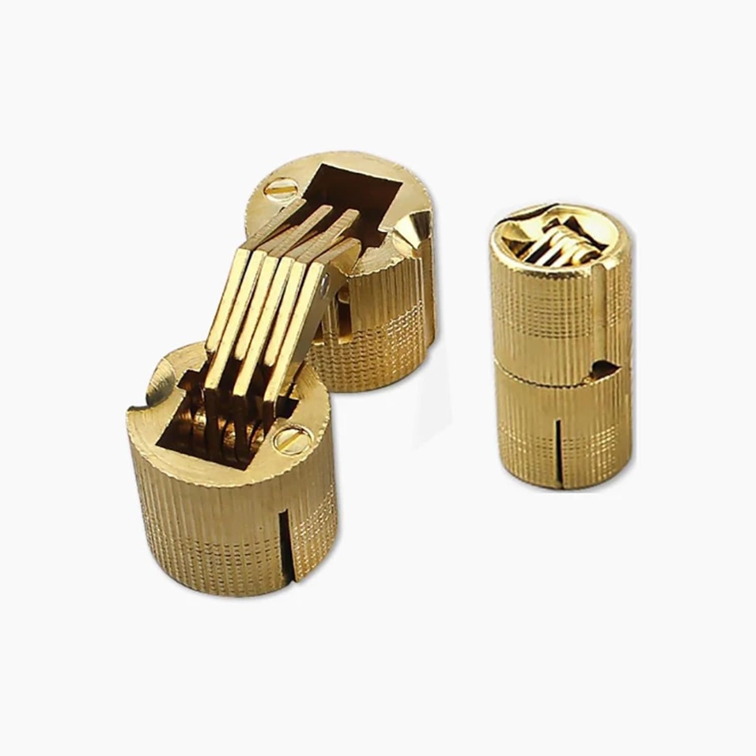 1PCS Furniture Brass Hinges Concealed Cylindrical for Invisible Door Small Closet Cupboard Hardware(10mm 1pcs)