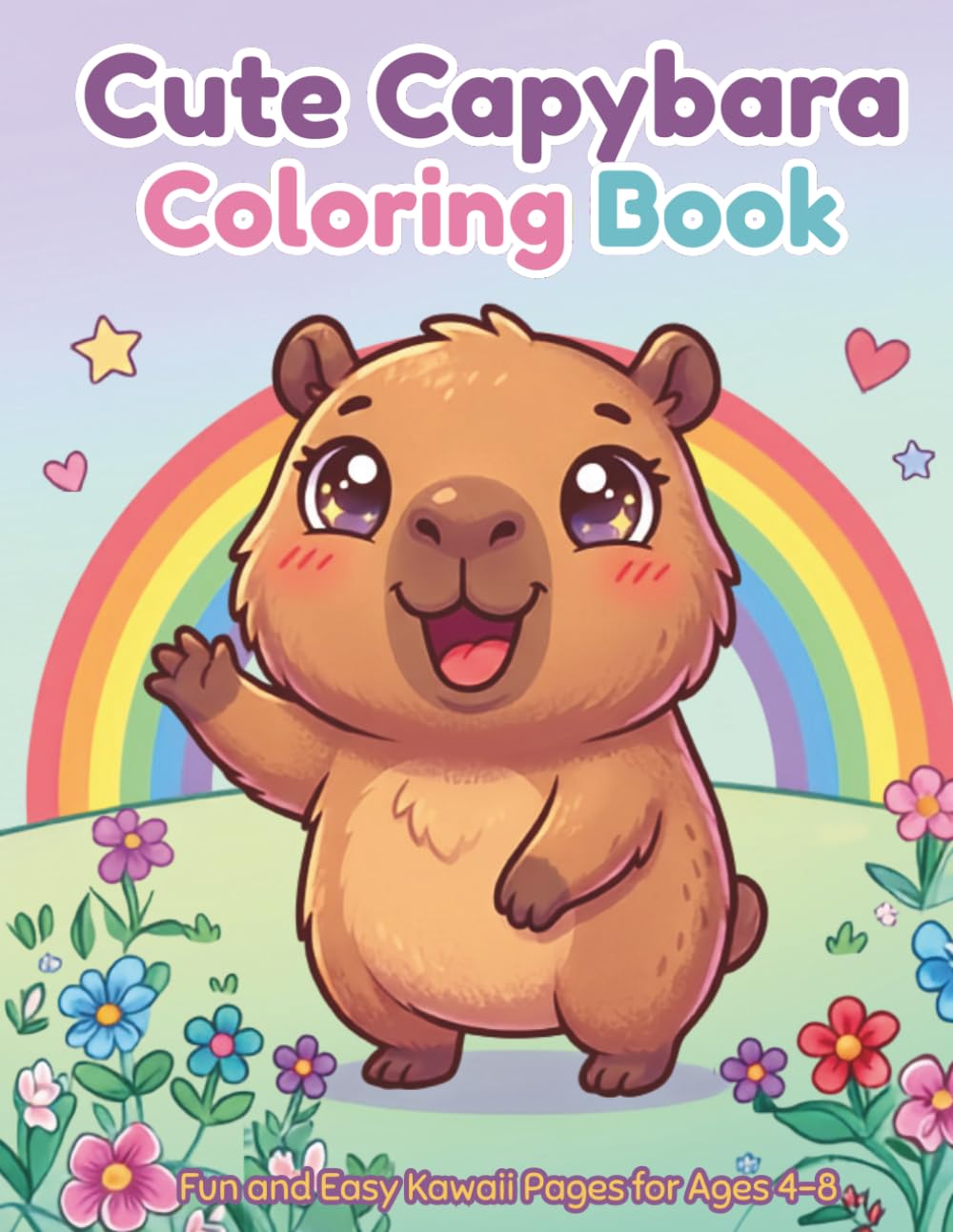 Cute Capybara Coloring Book for Kids: Fun and Easy Kawaii Animal Coloring Pages for Ages 4–8