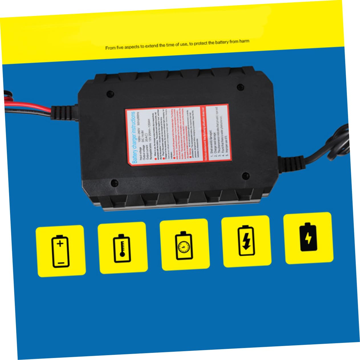 Chargeur Batterie Auto pour et Voiture Protection Multiples Surcharge et Court Circuit Compatible Batterie Acide Charge Stable et Sécurisée