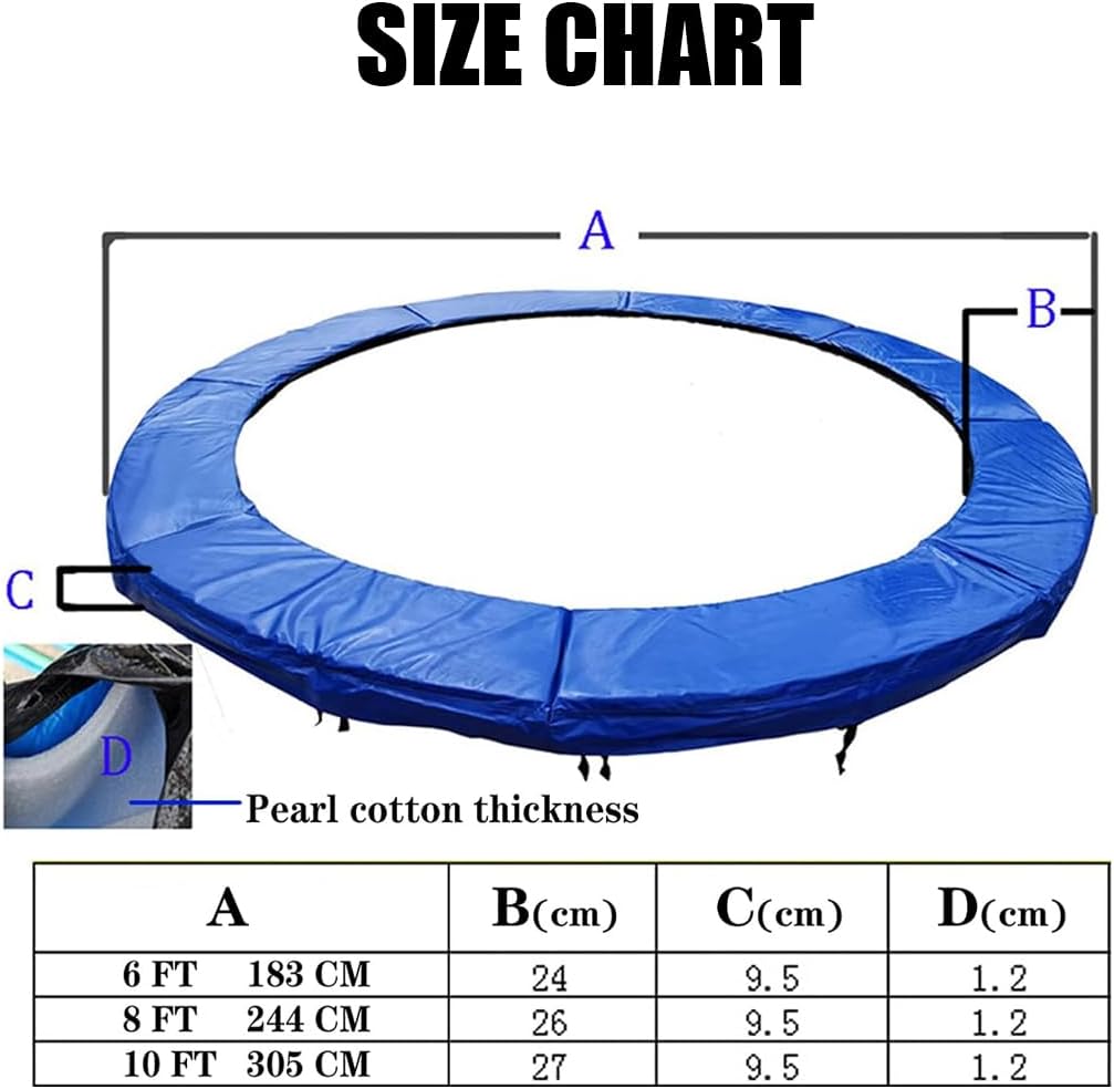 Trampoline Padding Trampoline Springs, 6/8/10FT Trampoline Replacement Safety Mat Trampoline Accessories for Garden Trampoline