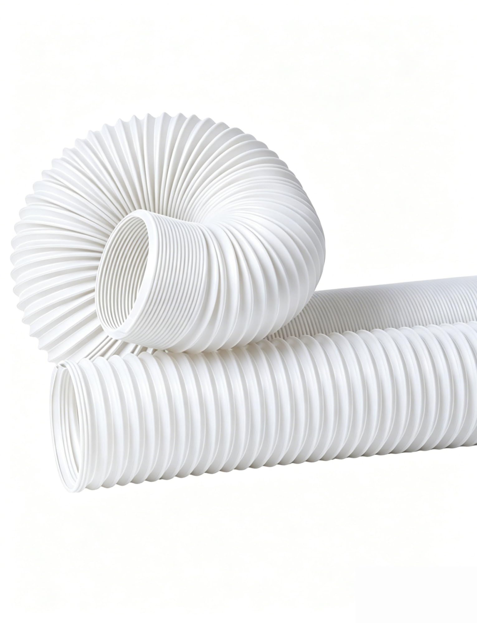 Tubo flexible plegable de PP – Conducto retráctil de ventilación y extracción con alambre de acero, 25–250 mm, para humo y polvo, ventilación industrial y talleres(Milk,ID 80mmx400cm)