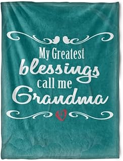 Personalized Grandma Blanket with Multi Color - My Greatest Blessings Call Me Grandma - Nana Mimi Gigi Grandma Blanket from Grandkids Granddaughter Grandson - Christmas Mothers Day Birthday