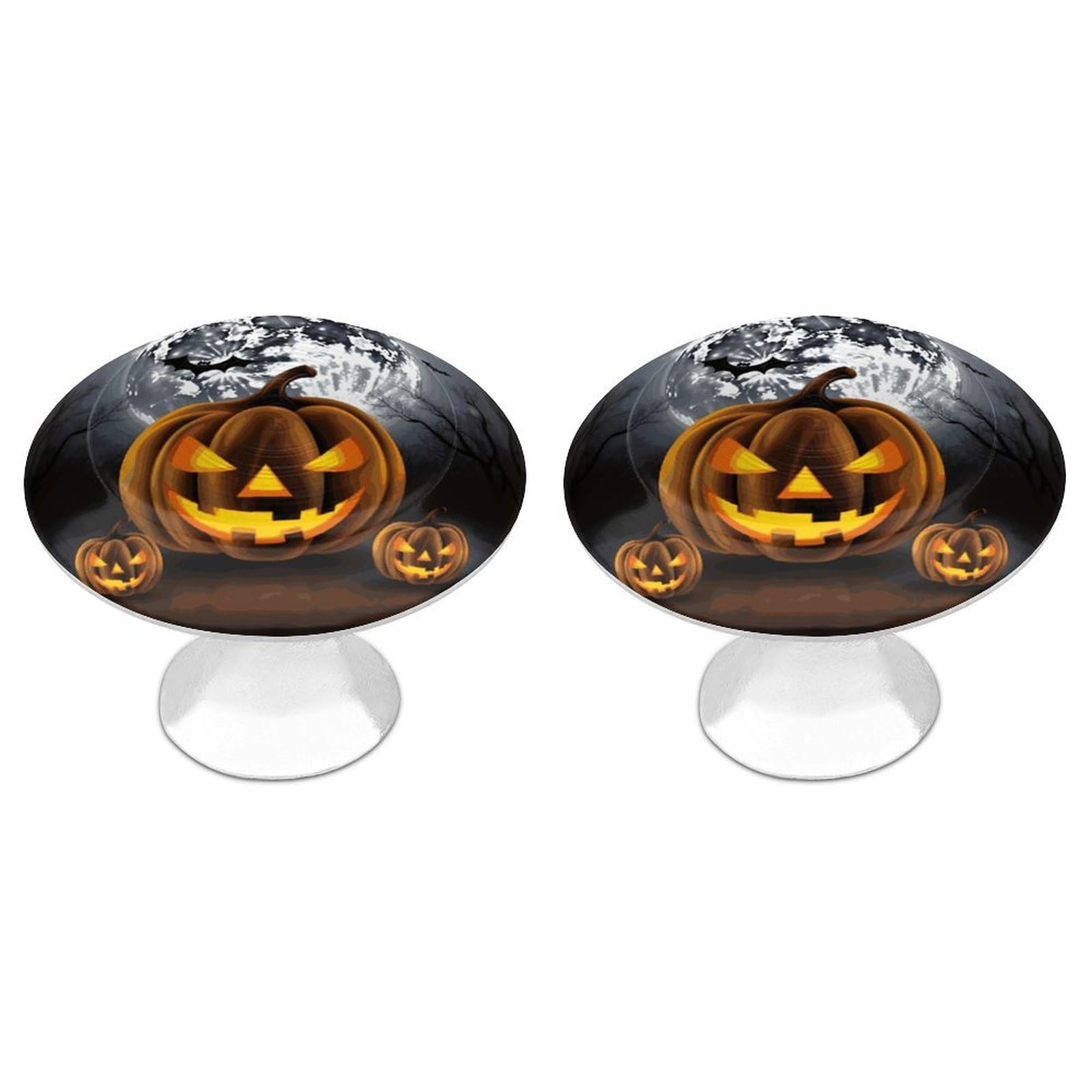 Btcowzrv Style Halloween Moon Bat Pumpkin 2 Pack Cabinet Knobs Drawer Pulls
