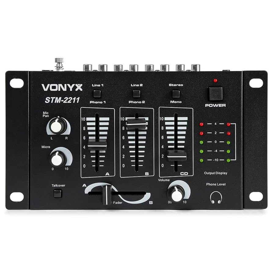 美容室機材 Amazon | Vonyx STM-2211 4チャンネル DJ PA ミキサー クロス