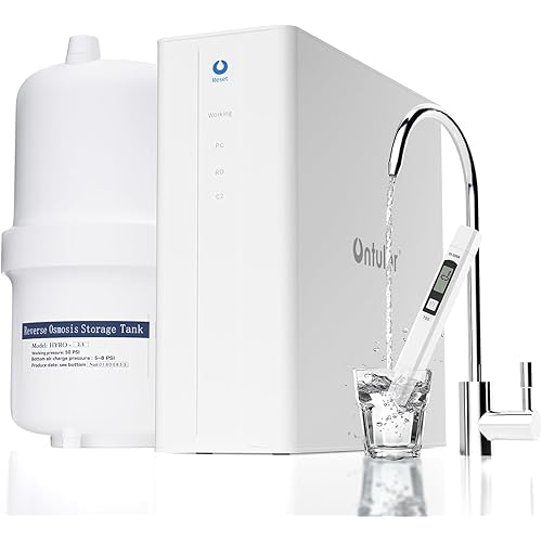 Ontulor S3OP Reverse Osmosis System 9 Stage Water Filter Reduces PFAS, PFOA/PFOS, TDS, Lead, Chlorine, Bad Taste & Odor NSF/ANSI 42 Certified TDS Meter Included（S3OP-with Tank System）