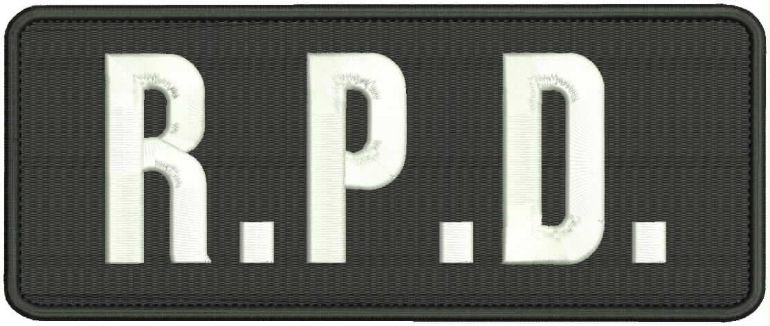 R.P.D. 4x10 White Letters with Hook on Back
