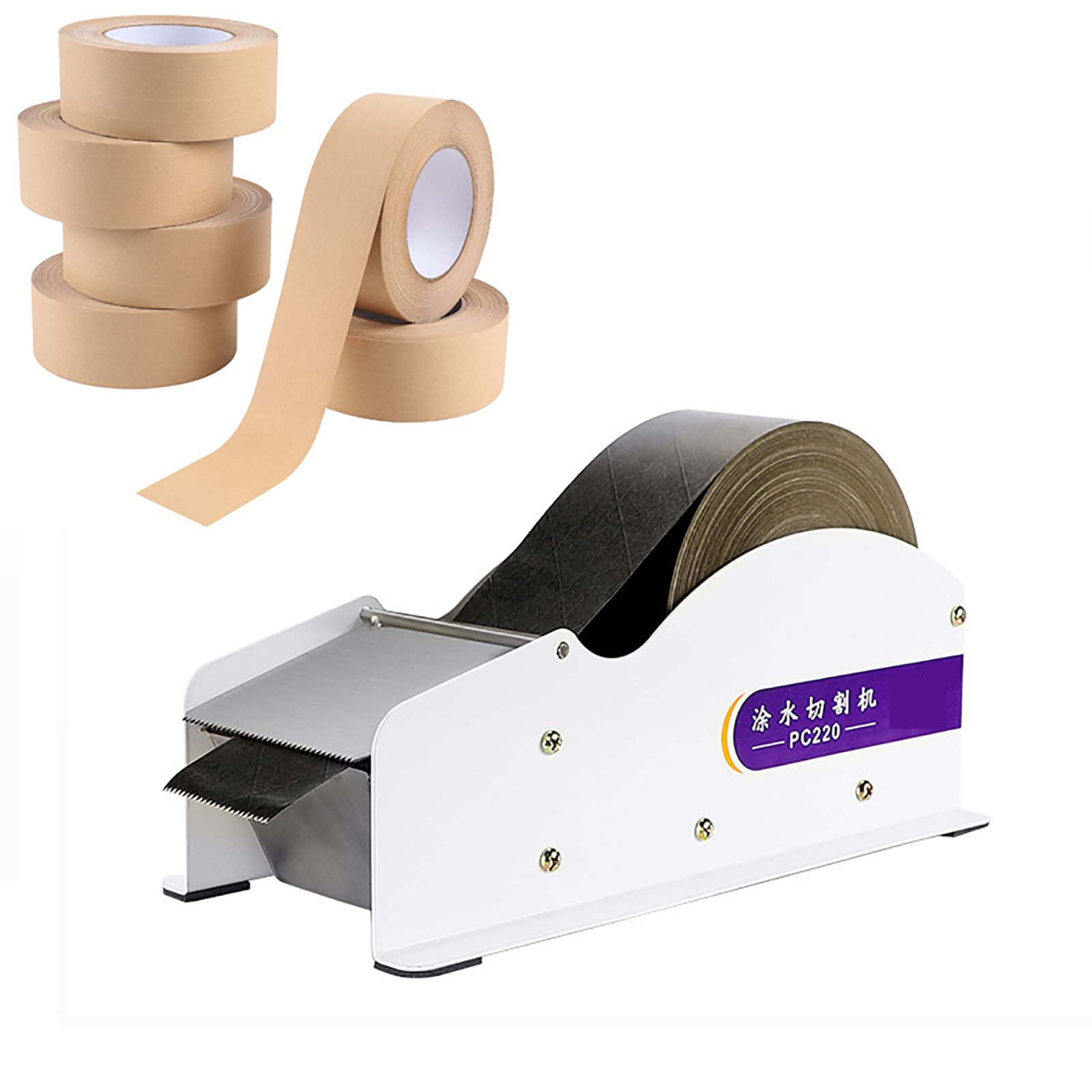 SICWEDIM Water Activated Tape Dispenser, Kraft Paper Tape Cutter, Adjustable Width for Sealing Cardboard and Heavy Packaging, Fits Paper Widths Up to 90MM