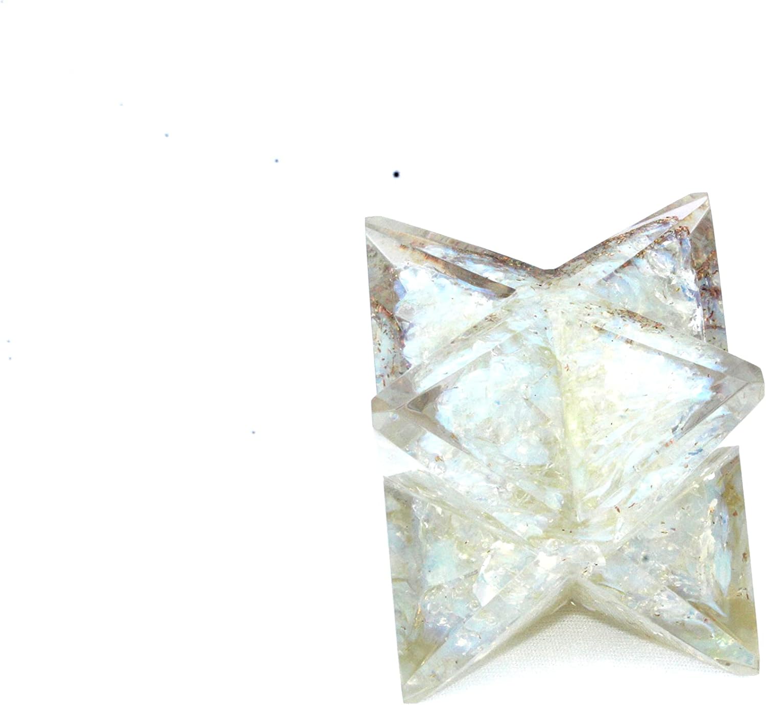 Jet Authentic Large 4 Inch Orgone Merkaba Gemstones Copper Metal Mix Rare Healing Positive Energy Tetrahedron (Opalite) : Health & Household