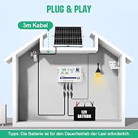 ECO-WORTHY 25W 12V Monokristályos Napelem Szett Szabályozóval és SAE Kábellel 4