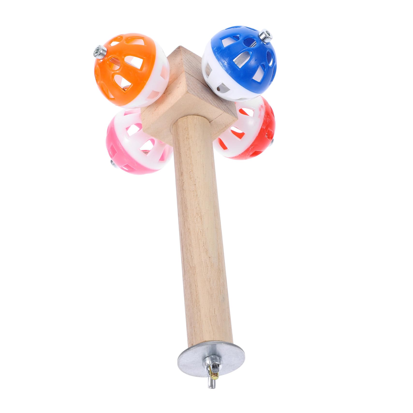 BESPORTBLE 5pezzi Supporto Per Uccelli Legno Con Pallina Rotante Stante Per Pappagalli e Parrocchetti Accessorio Per Gabbie Di Uccelli Materiale Sicuro e Resistente Facile Da Installare e