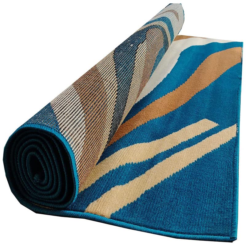 Image of Home Decore 5x7 feet Acrylic Carpet for Your Living Room & Drawing Room Aywhere in Your Home (150x210 Blue Colour)- 5x7 Feet