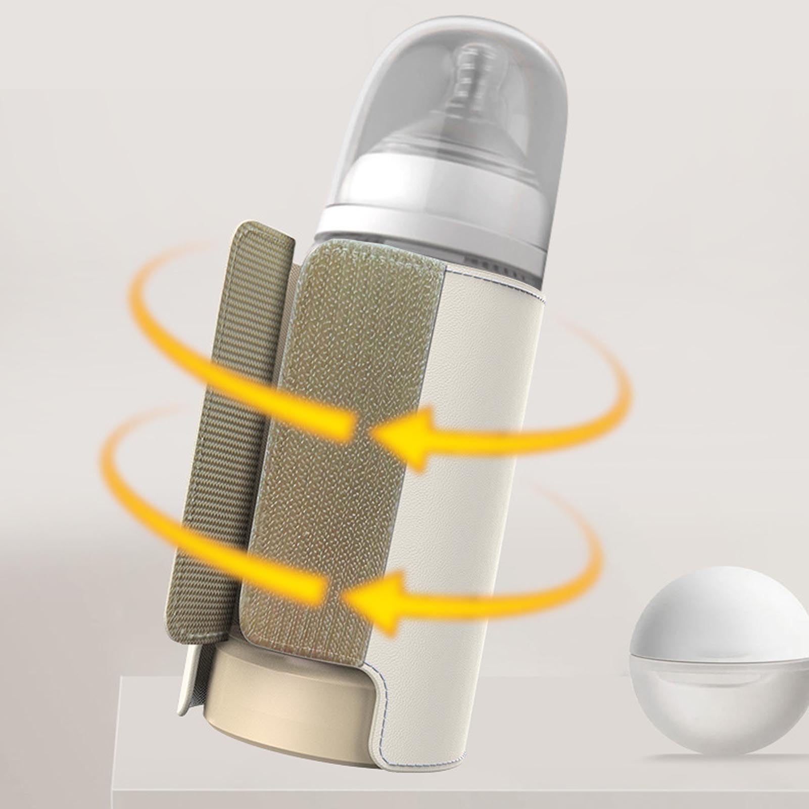 Cocoarm Scaldabiberon Veloce, Scaldabiberon in Pelle ABS con Riscaldamento Cordless USB C, Controllo della Temperatura a 6 Livelli da 100,4 a 122°F, Luce Notturna per Viaggi e Allattamento Notturno