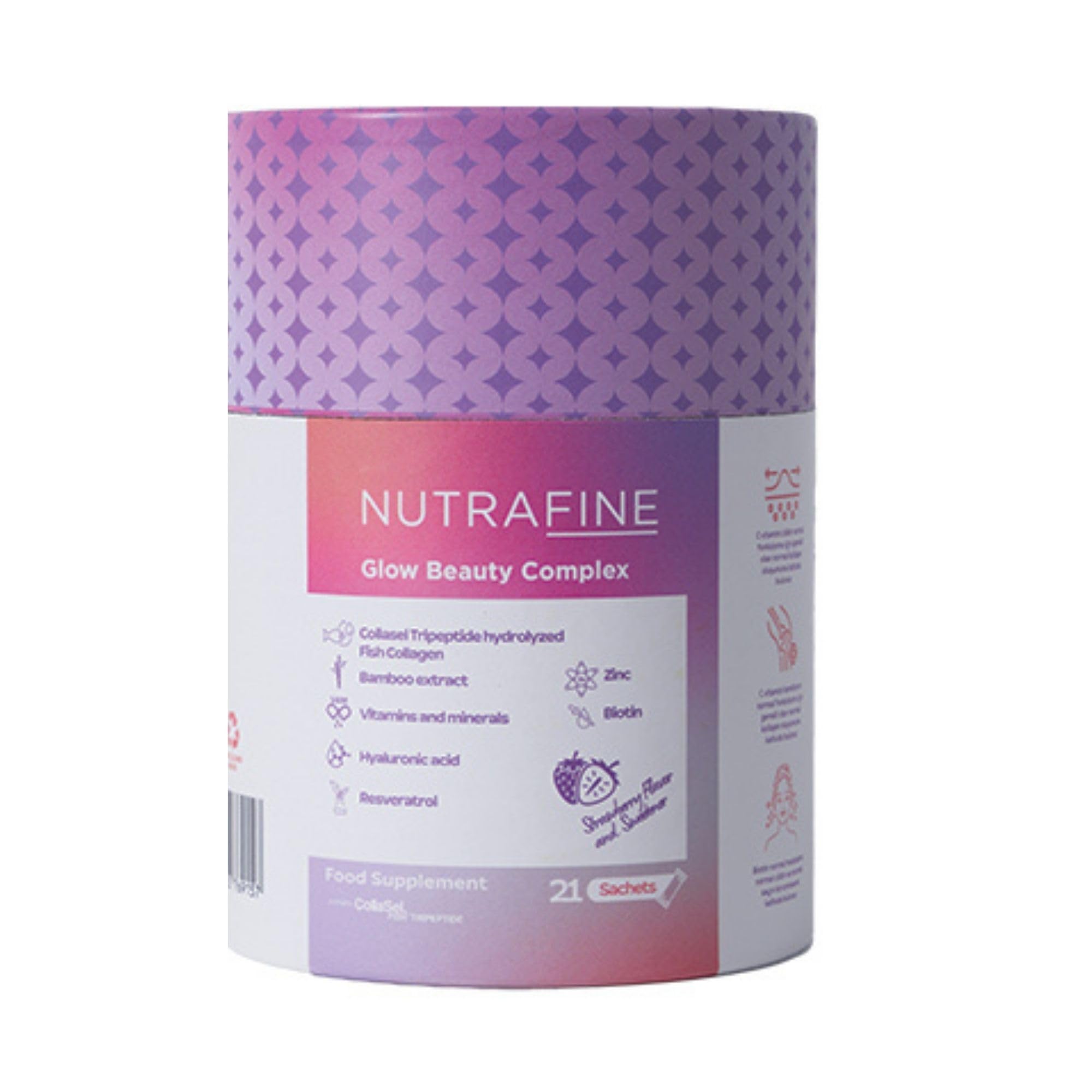 Glow Beauty Complex–Tripeptit Marine Kolajen, Resveratrol,Biotin, Hyaluronik Asit içeren Cilt & Güzellik Takviyesi