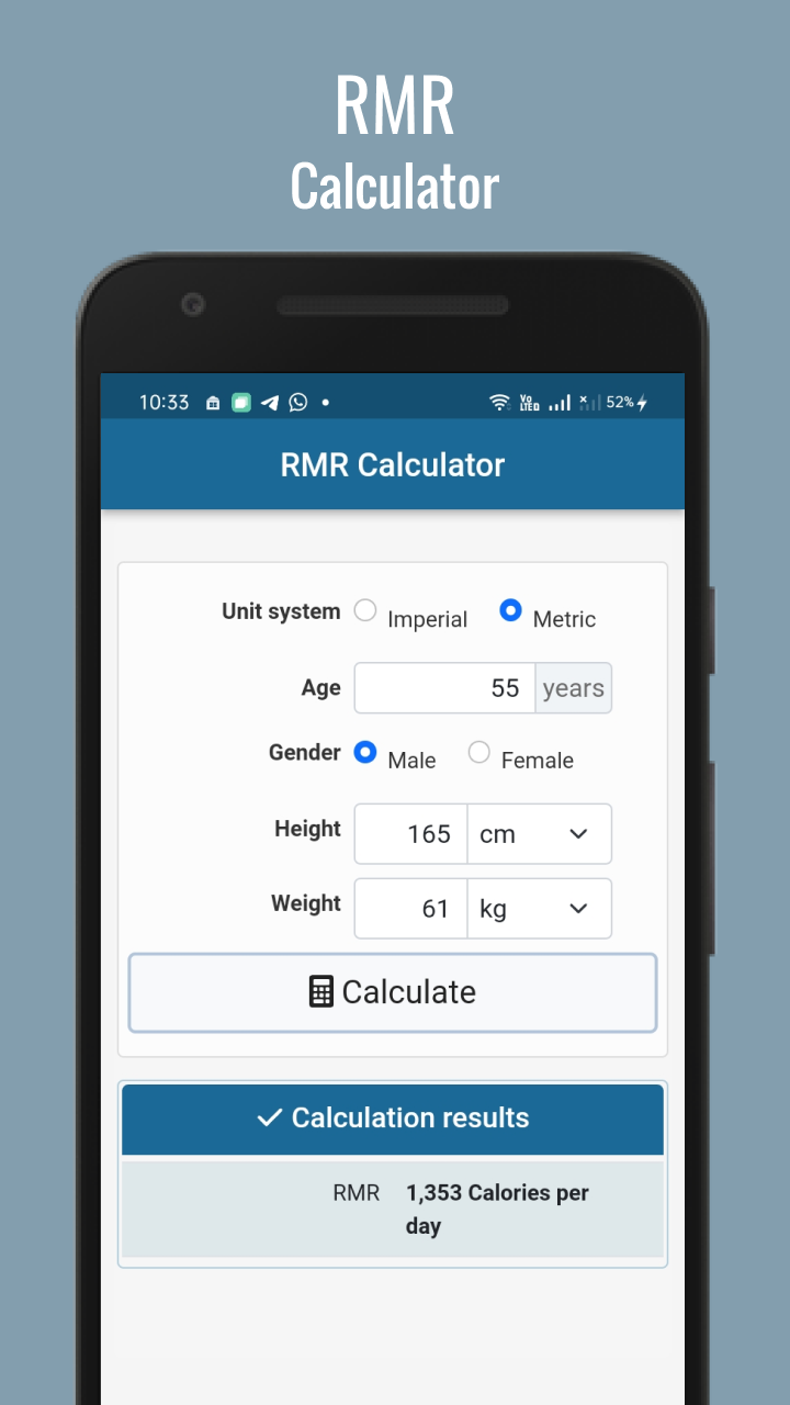 BMR Calculator App on Amazon Appstore