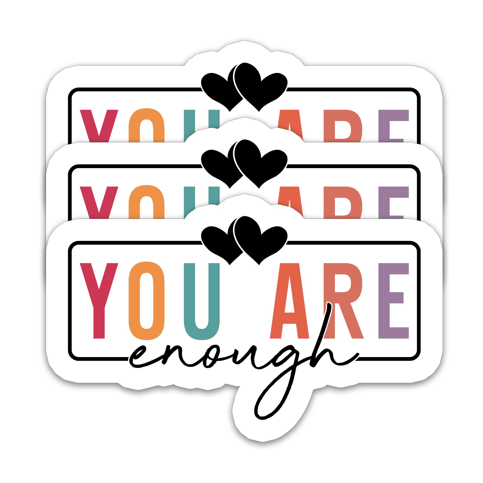 (3Pcs) You are Enough Stickers, Inspirational Sticker, Motivational Gifts, Waterproof Vinyl Decal for Water Bottles, Scrapbooks, Laptops, Phones,