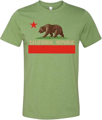 California Republic Bear Flag Asst Colors Mens Lightweight Fitted T-Shirt/tee