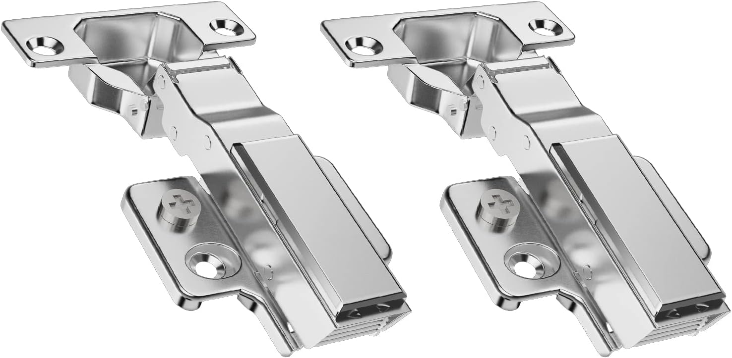 AOLISHENG 35mm Soft Close Kitchen Cupboard Cabinet Hinges Door Hinges, Full Overlay 100 Degree Wardrobe Hinges with Screws, 2 Pcs(1 Pair)