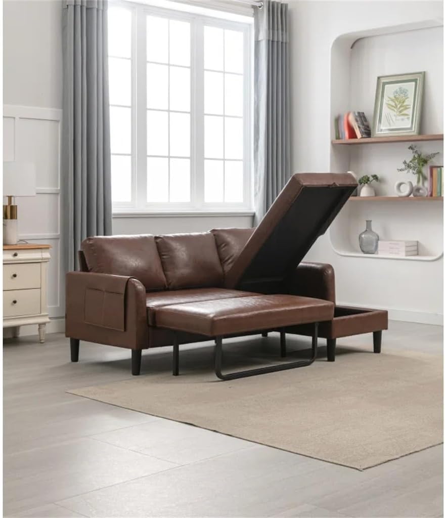 Sectional Sofa Reversible Sleeper with Storage Chaise