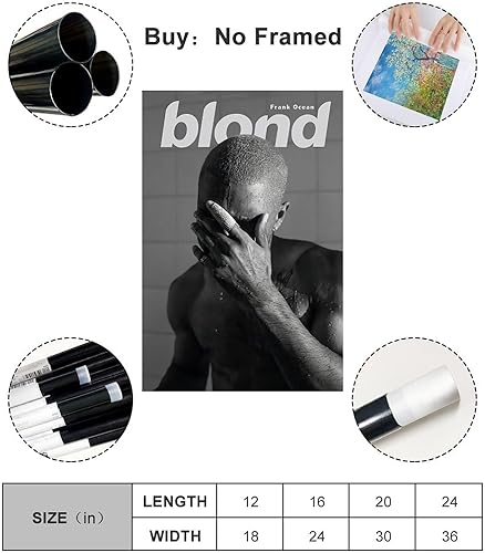 Miniatura 2 de KJV Frank Ocean - Póster de rapero rubio, pintura artística, pintura estética, arte de pared, lienzo para decoración de dormitorio, 16 x 24 pulgadas
