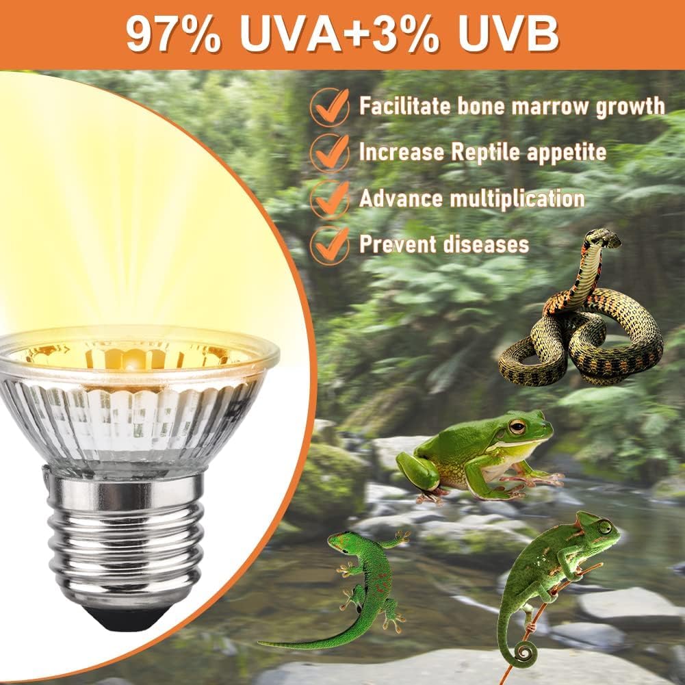 VAYINATO® 50 Watts Reptile Turtle Basking light turtle uvb uva heat lamp bulb turtle heat basking halogen bulb by Petzlifeworld 2