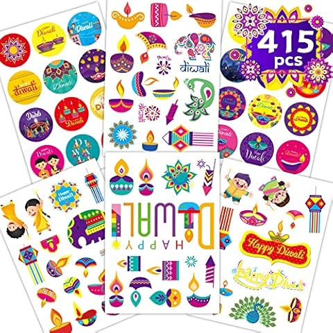 Joyful Start Diwali Stickers 30 Sheets Diwali Stickers for Kids Diwali Stickers for Box Happy Diwali Stickers Diwali Sticker for Party Supplies Decor Favors Labels Decals Cover