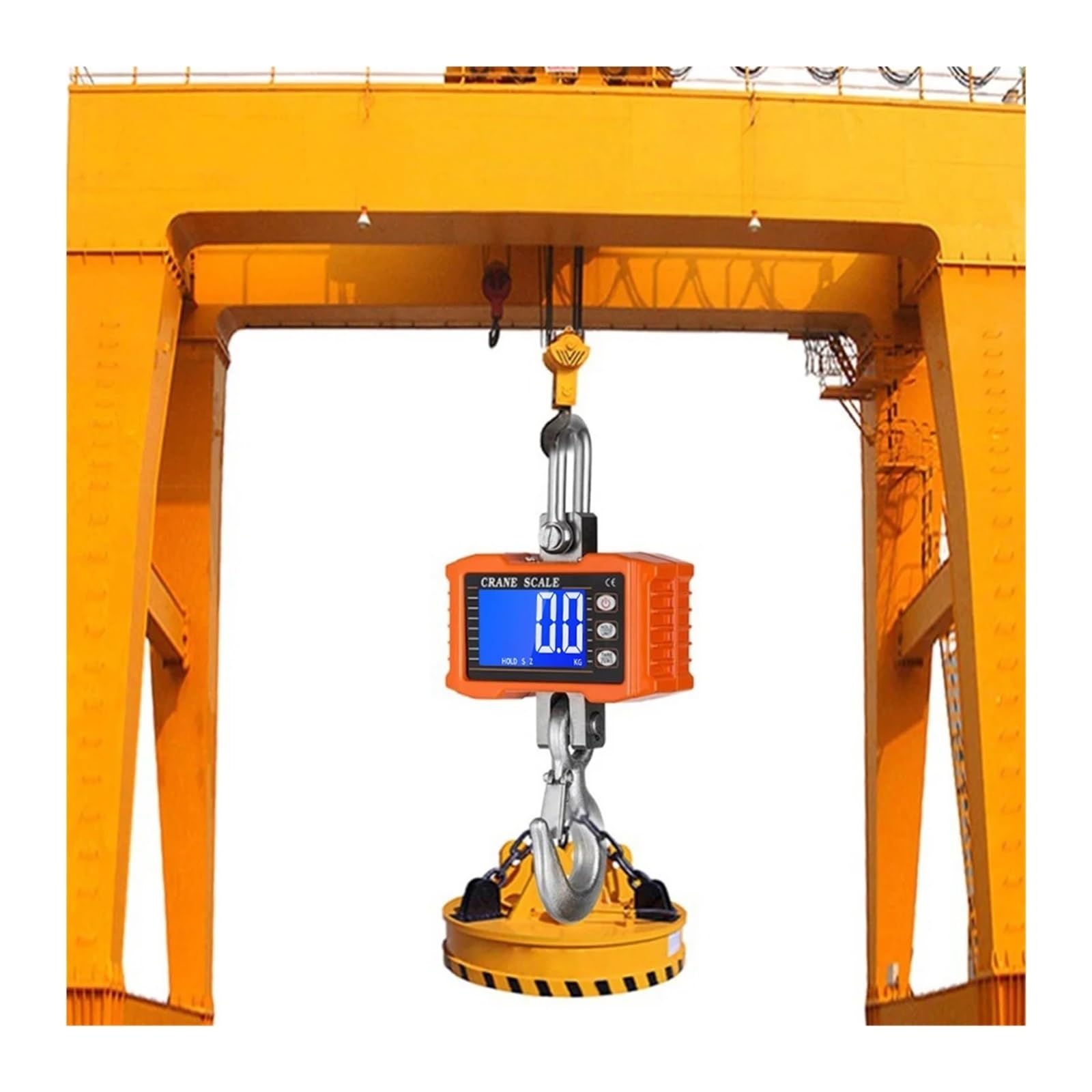 Bilancia sospesa, 1000kg/2204lb Bilancia digitale sospesa per gru | Dotata di display digitale leggibile e struttura robusta per cantieri e sollevamento industriale.