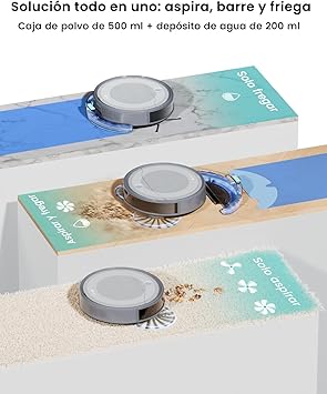 LEFANT M310 Ultra Robot Aspirador y Fregasuelos 3 en 1 con Succión de 6000Pa, 170min, Mapeo Láser ToF, Evasión de Obstáculos PSD de 190°, Reconocimiento de Alfombras, WiFi/App/Alexa, Gris1