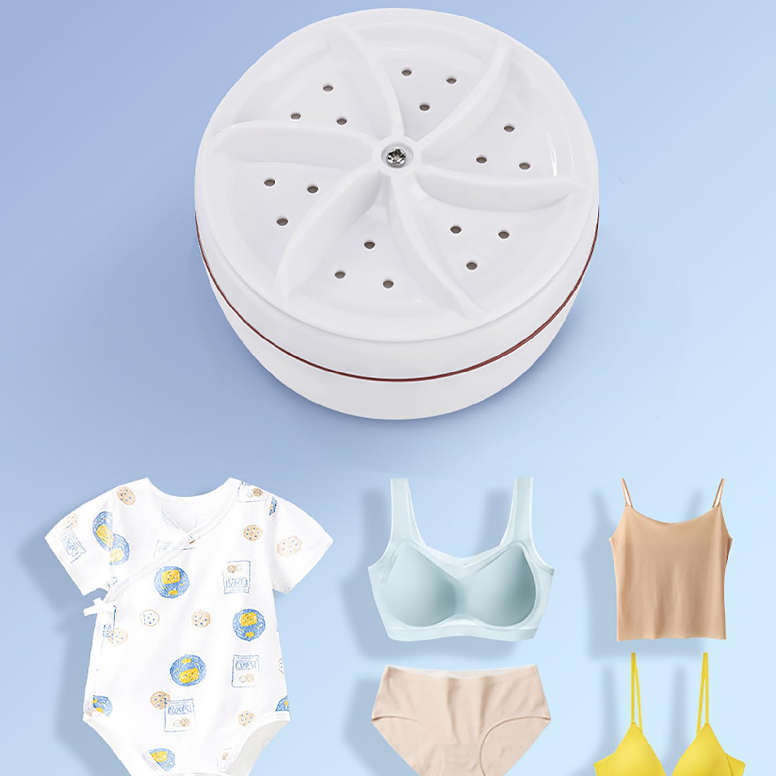 TEMU-SC Portable Mini Turbo Washer, Portable washing machine, Mini washing machine, Small washing machine for Underwear, Sock, Baby Clothes, Travel, Camping, RV, Dorm, Home