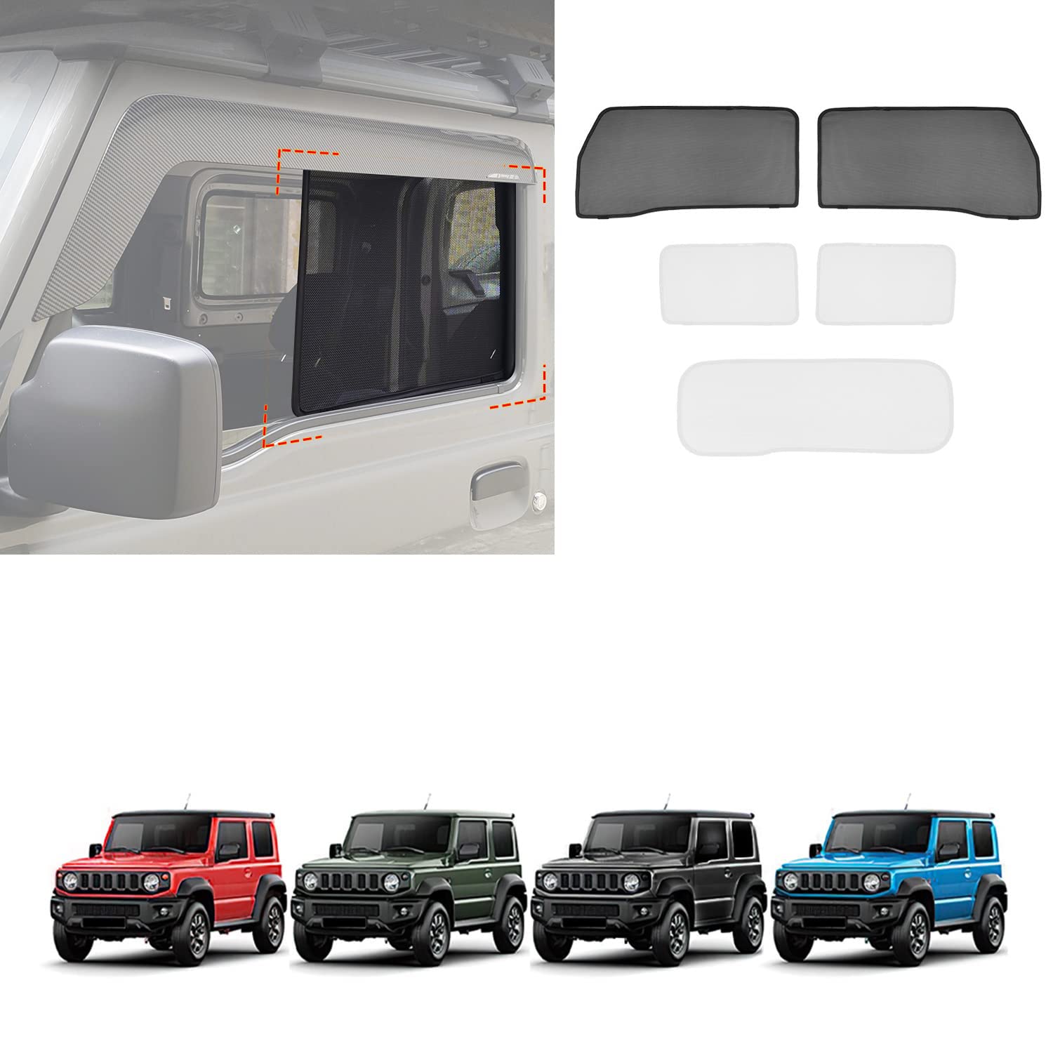 Amazon | 新型スズキジムニー 車用網戸 JB64 ジムニーシエラJB74 車用