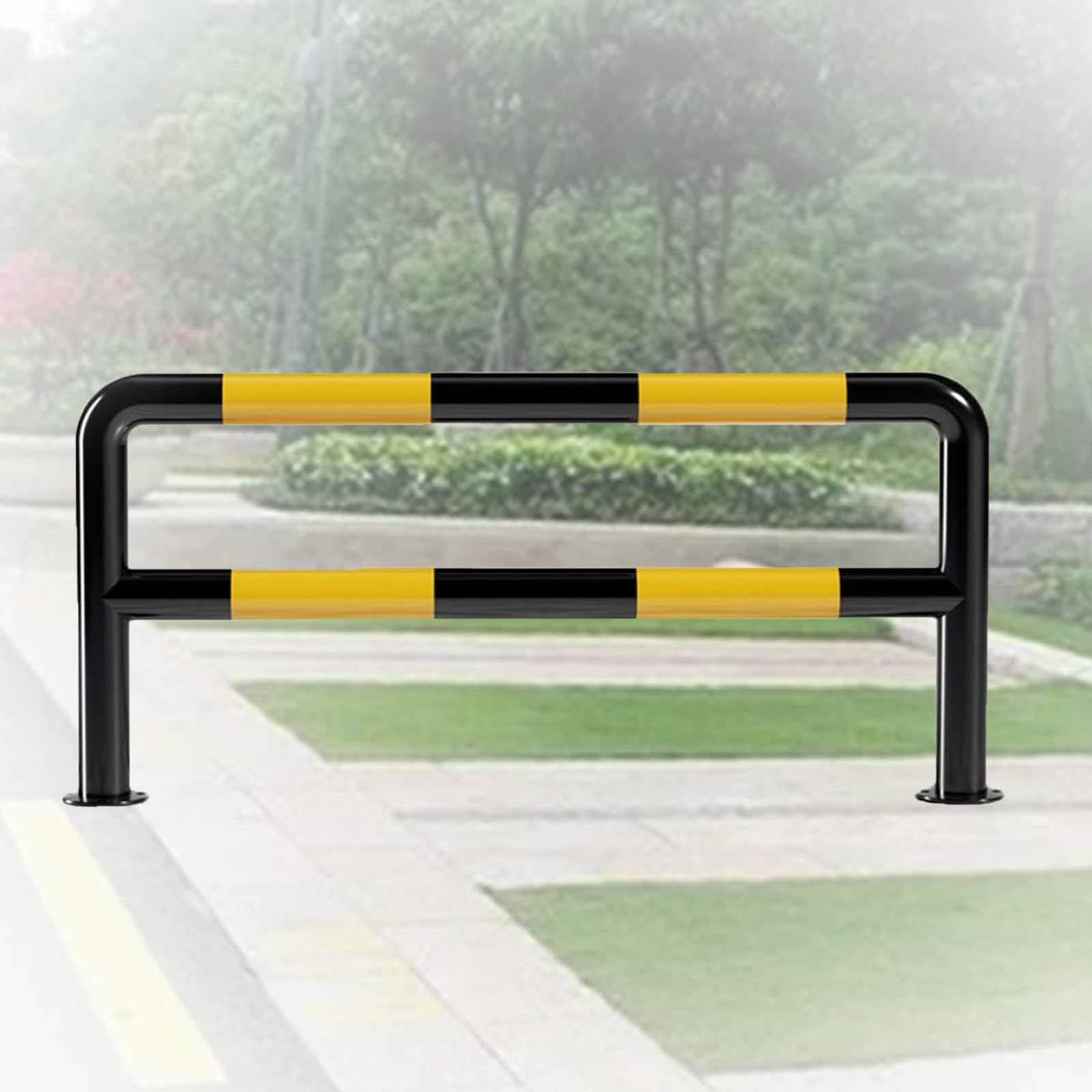 GTHTUHFD U Shape Security Bollards - Heavy-Duty Car Blocker Posts For Garage & Parking Lot Protection - Traffic Bers For Residential & Commercial Use - 130X60X0.2Cm Safety So