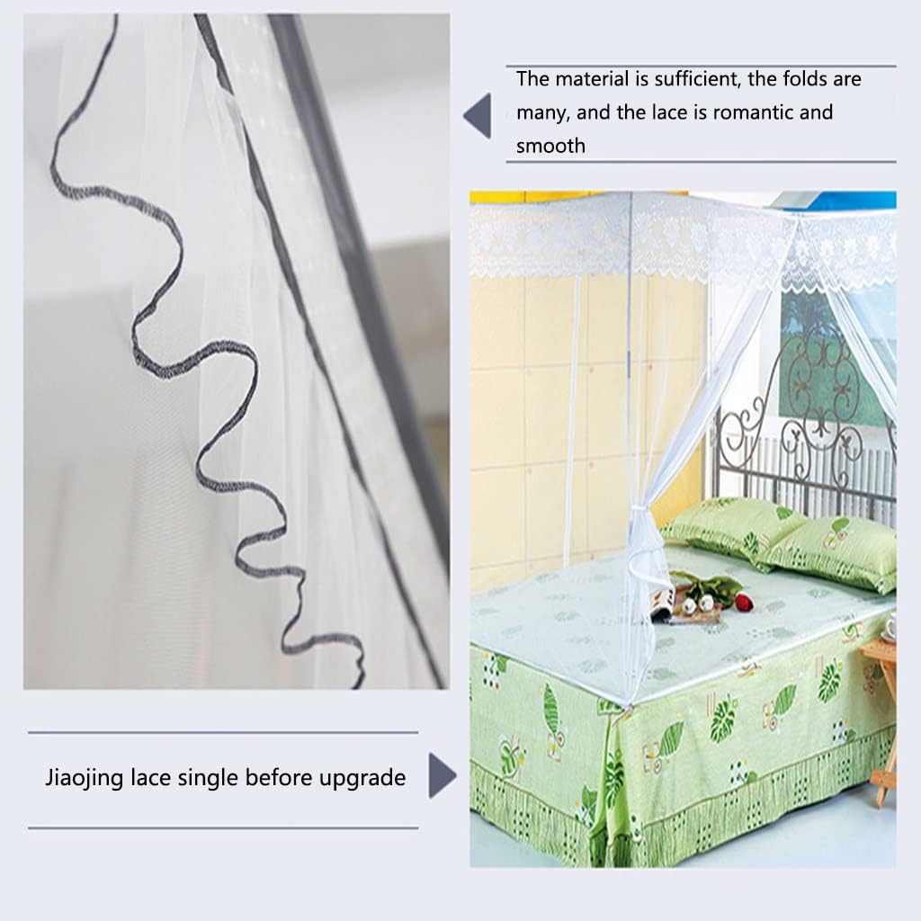 Mosquito Net Insect Screen Net Dense Mesh Large Size Upgraded Long Hanging Sets Square Screen for Home for Outdoor Camping Hiking,D 1.8 * 2.0m