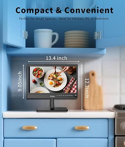 Miniatura 2 de Feihe Smart TV pequeño de 14 pulgadas con control remoto por voz, Wi-Fi, pantalla plana HD compacta Smart TV para cocina, hogar, caravana o