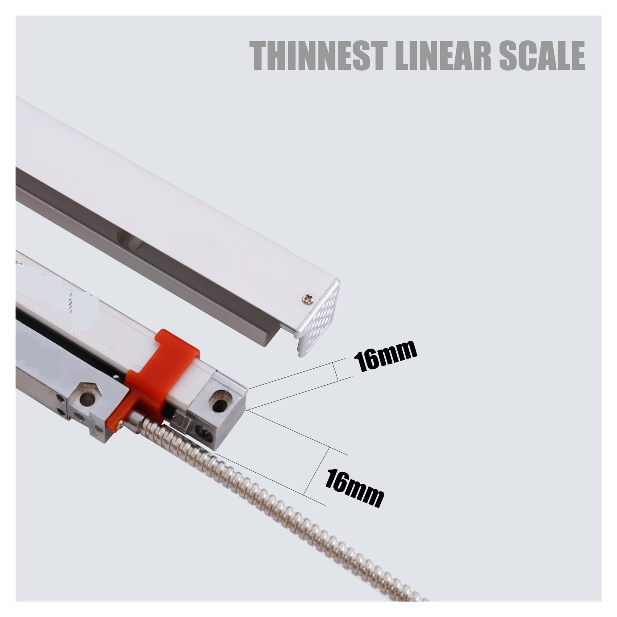 Digitale Linearskala, KA-200 16 * 16 mm Slim DRO Linear Scale KA200 120 130 140 150 160 170 180 190 200 mm 0,005 mm TTL Thin Optical Encoder Line(KA-200 150mm travel)